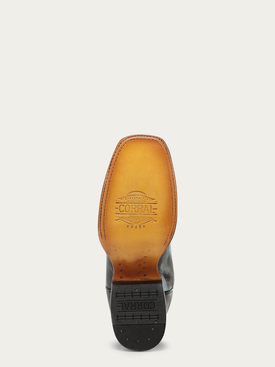 Women's Corral Blue Genuine Leather Boots with Horseshoe Overlay & Embroidery & Handwoven