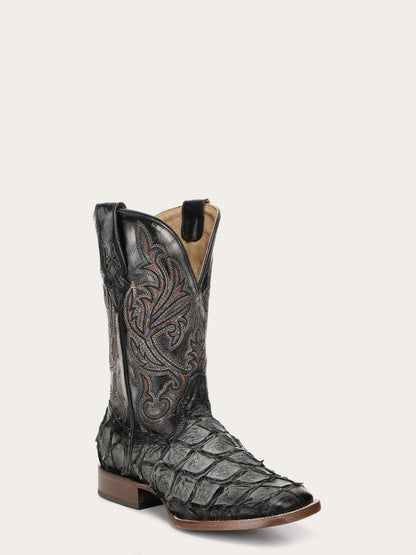 Men's Corral Green Genuine Pirarucu Fish Boots with Embroidery