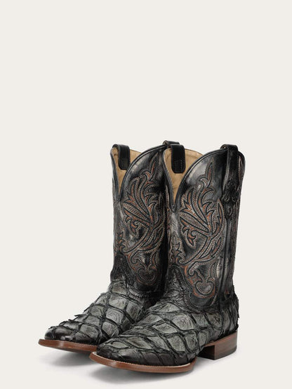 Men's Corral Green Genuine Pirarucu Fish Boots with Embroidery