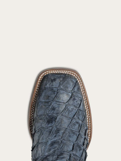 Men's Corral Blue Genuine Pirarucu Fish Boots with Embroidery