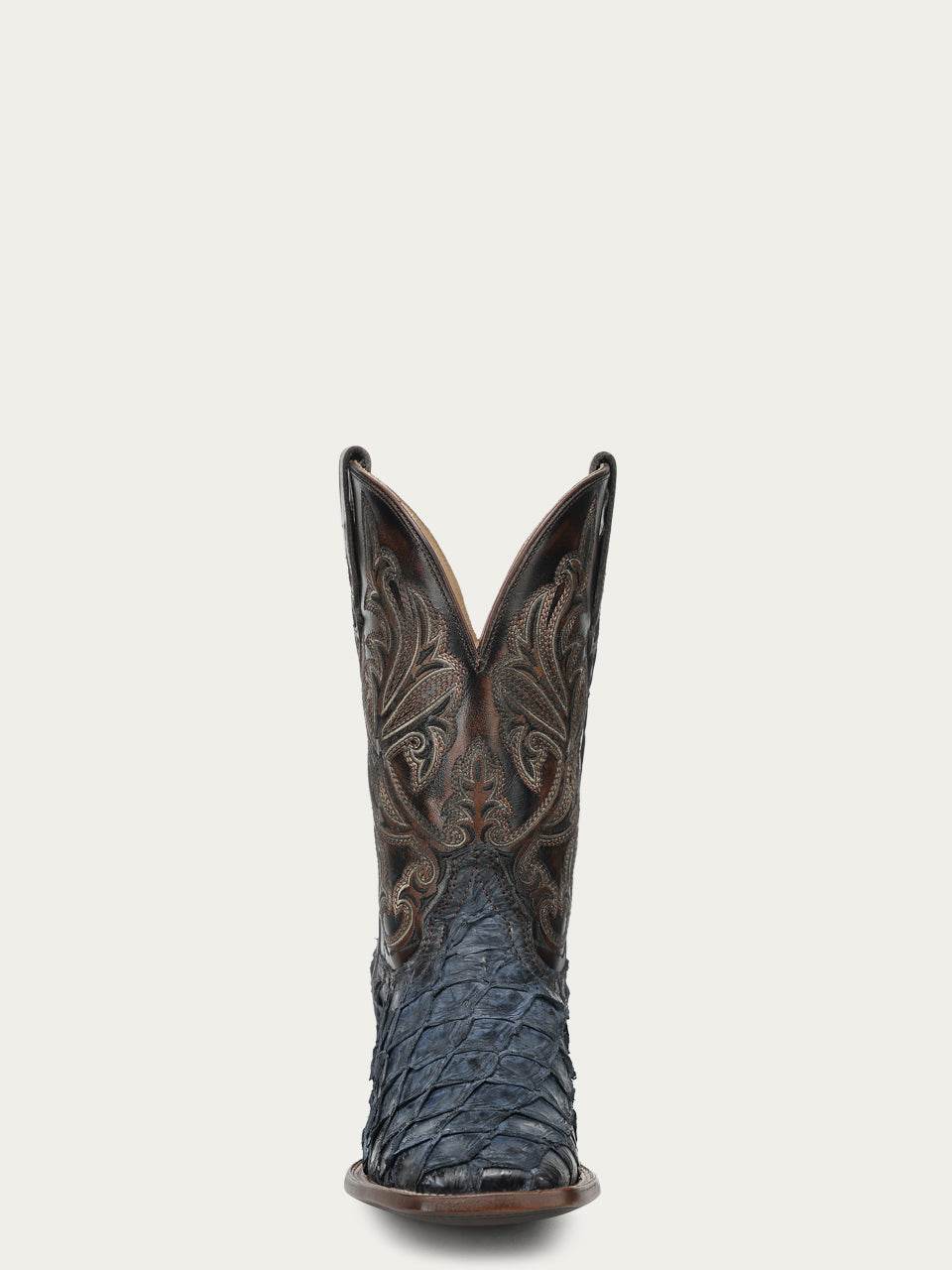 Men's Corral Blue Genuine Pirarucu Fish Boots with Embroidery