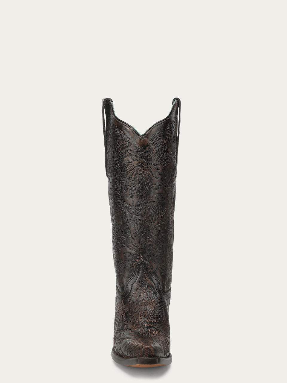 Women's Corral Black Genuine Leather Boots with Honey Floral Petal Embroidery