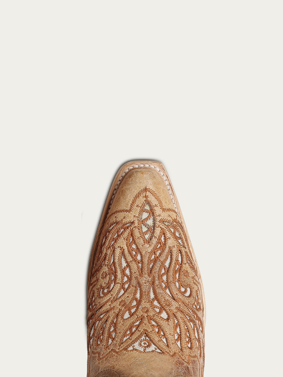 Women's Corral Sand Genuine Leather Boots with Glitter Inlay & Embroidery