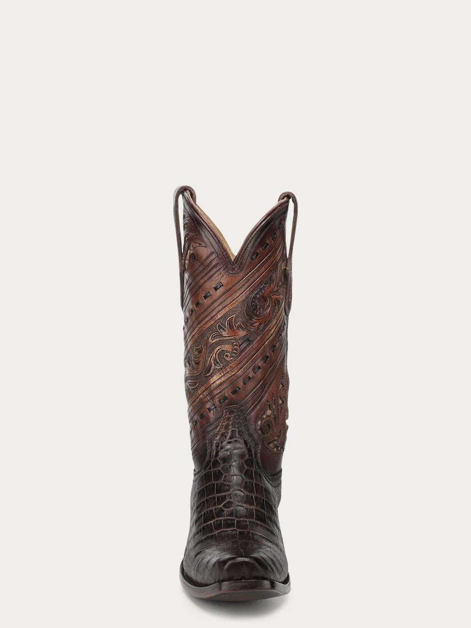 Men's Corral Honey Genuine Alligator Boots with Tooled & Handwoven