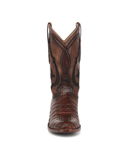 Men's Corral Honey Genuine Caiman Boots with Inlay & Embroidery