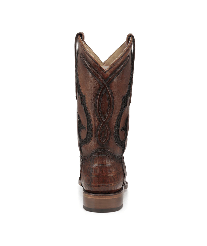 Men's Corral Honey Genuine Caiman Boots with Inlay & Embroidery