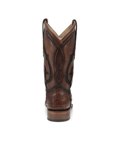 Men's Corral Honey Genuine Caiman Boots with Inlay & Embroidery
