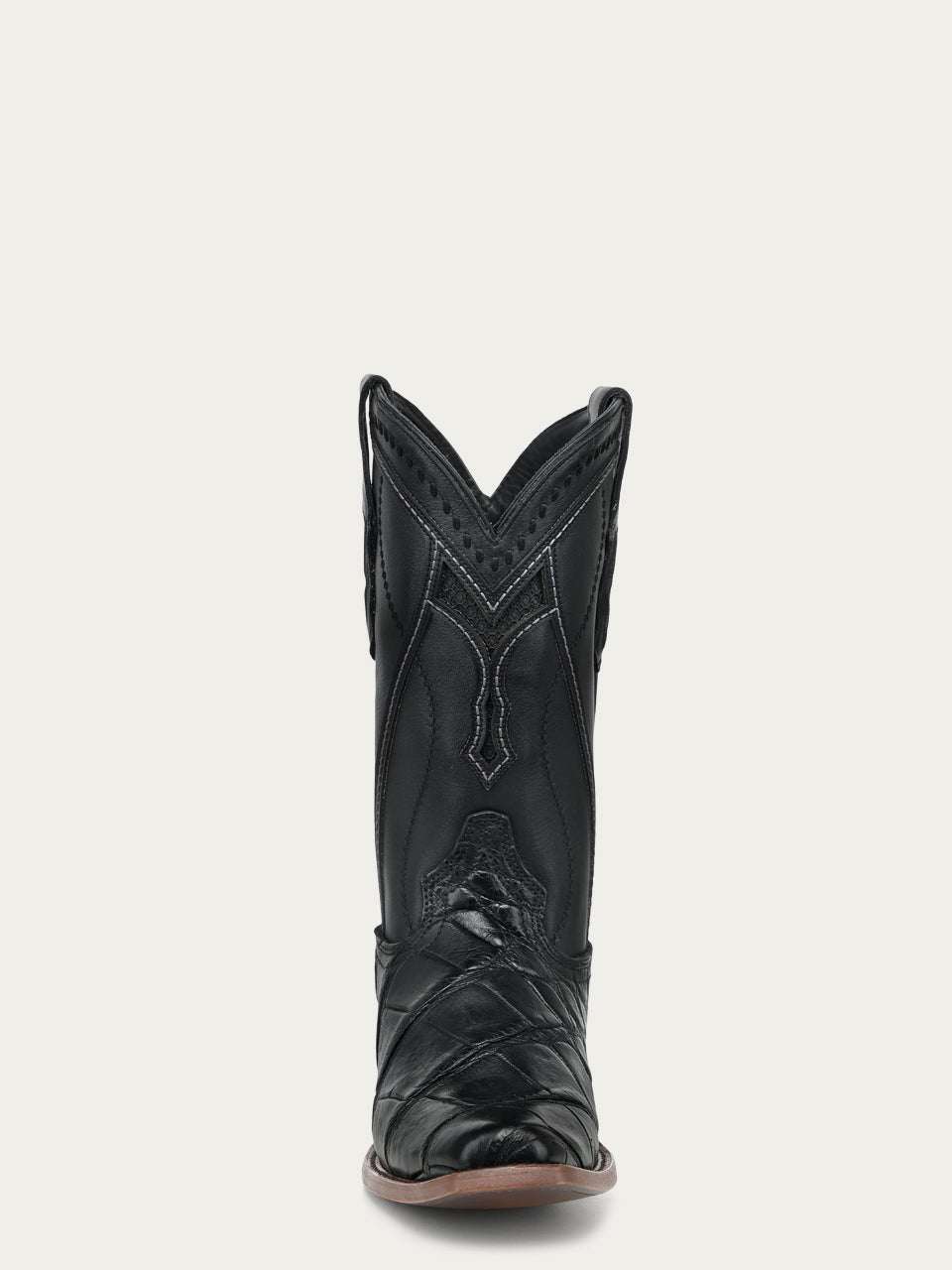 Men's Corral Black Genuine American Alligator Boots with Inlay & Embroidery & Woven