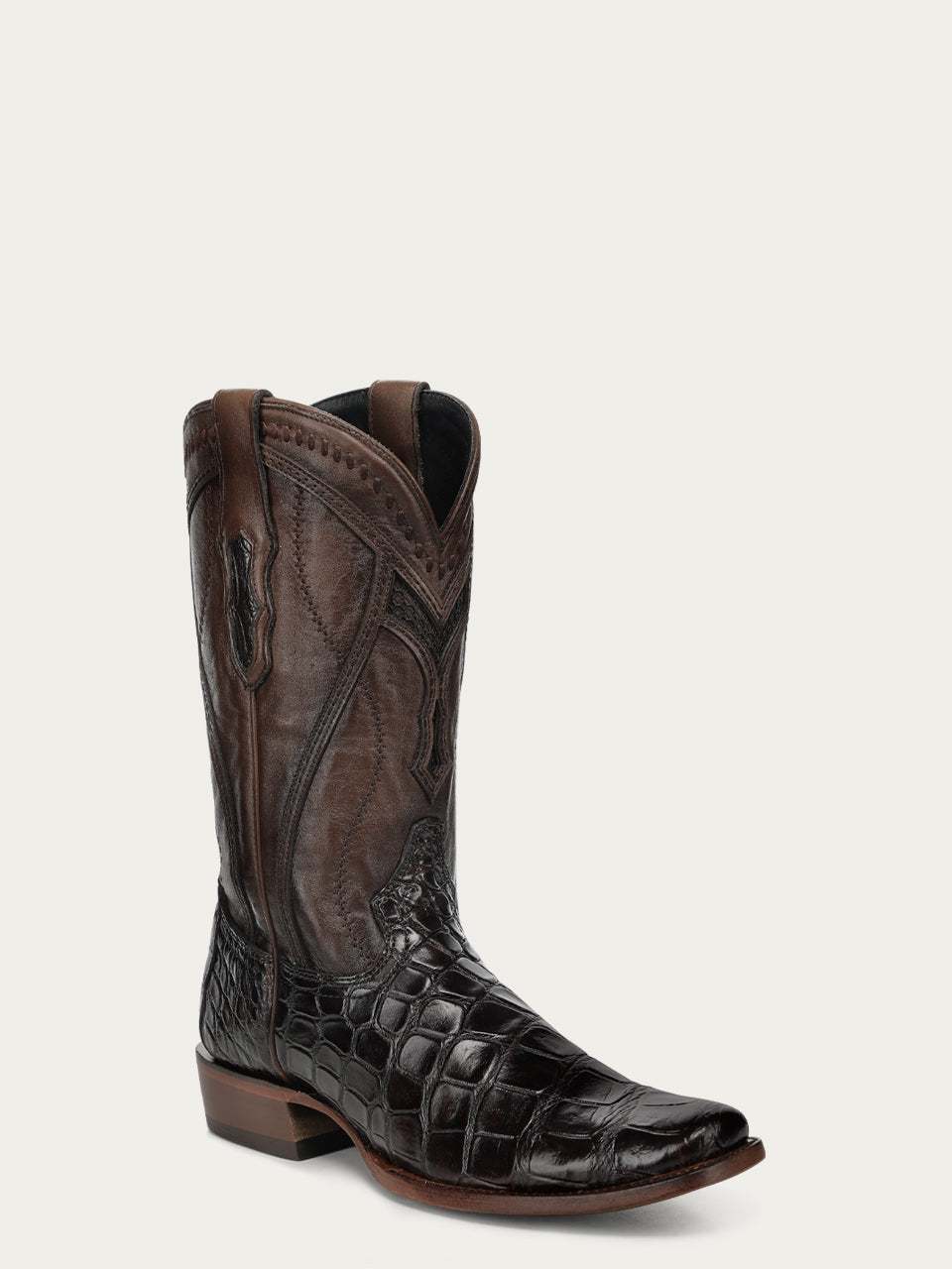 Men's Corral Brown Genuine American Alligator Boots with Inlay & Embroidery & Woven