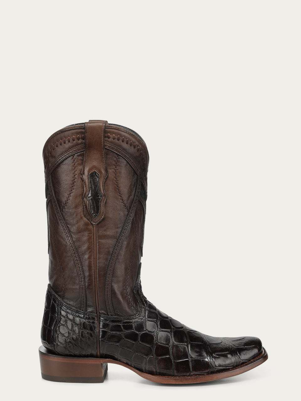Men's Corral Brown Genuine American Alligator Boots with Inlay & Embroidery & Woven