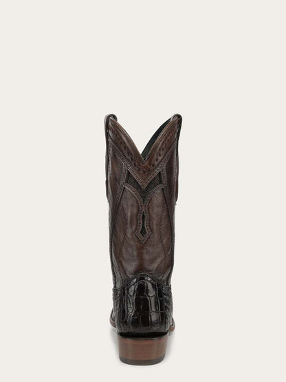 Men's Corral Brown Genuine American Alligator Boots with Inlay & Embroidery & Woven