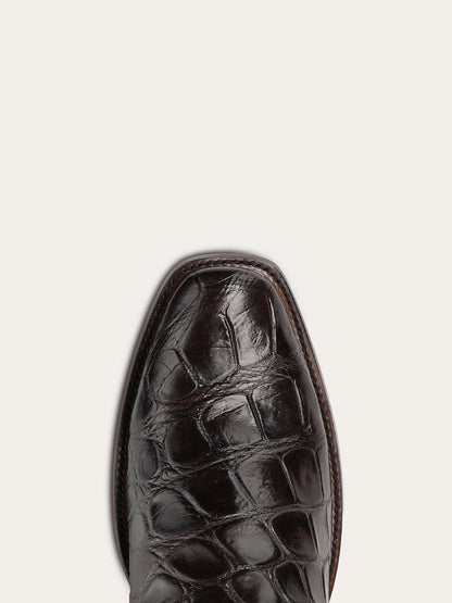 Men's Corral Brown Genuine American Alligator Boots with Inlay & Embroidery & Woven
