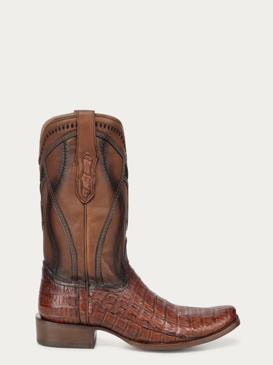 Men's Corral Honey Genuine Caiman Boots with Inlay & Embroidery & Woven