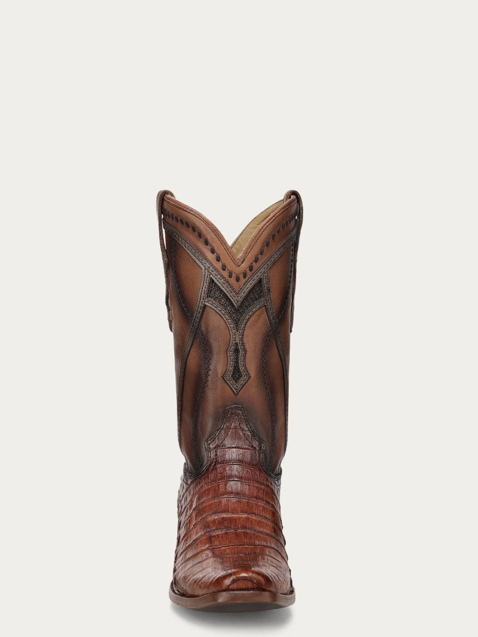 Men's Corral Honey Genuine Caiman Boots with Inlay & Embroidery & Woven