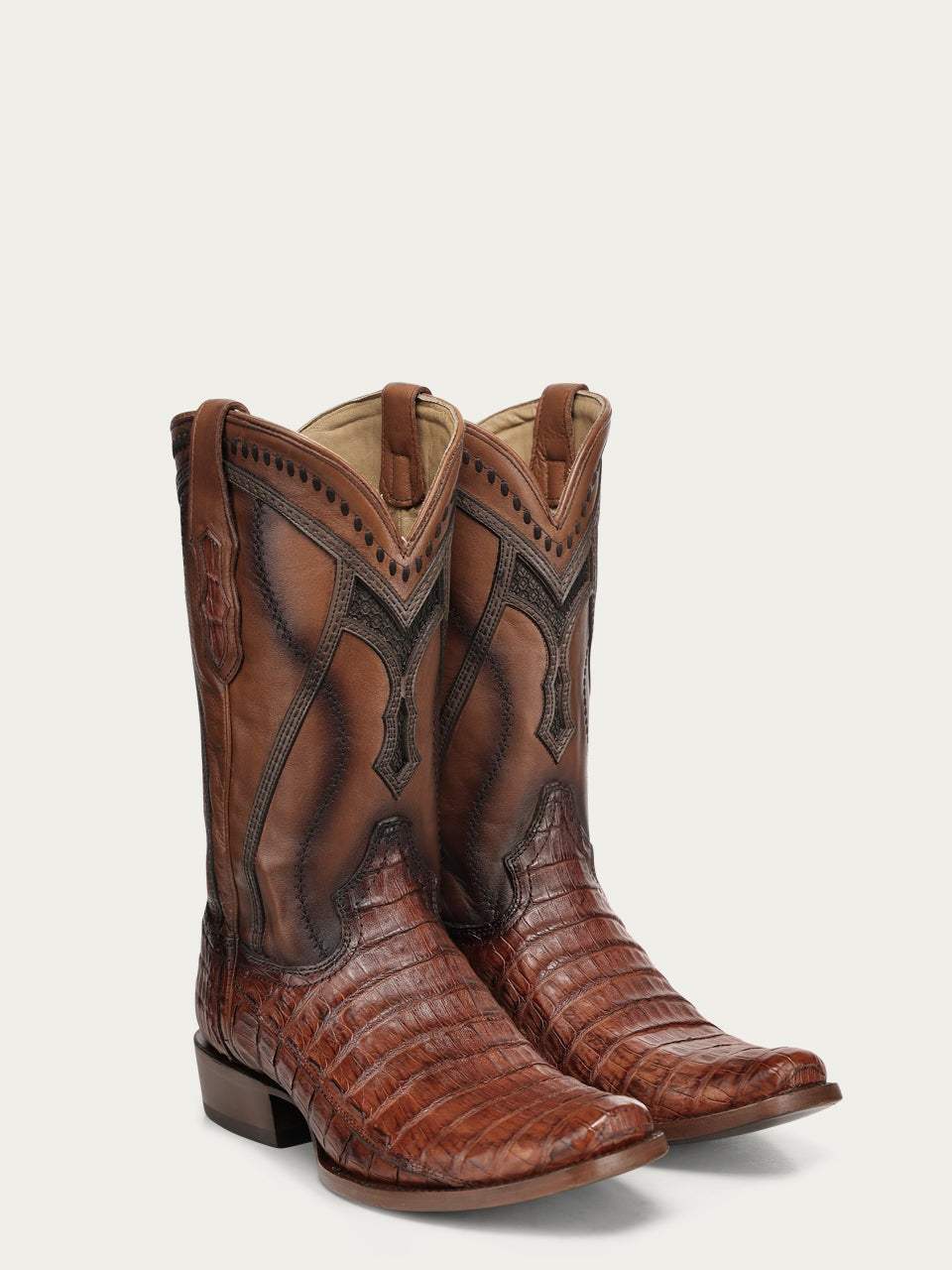 Men's Corral Honey Genuine Caiman Boots with Inlay & Embroidery & Woven