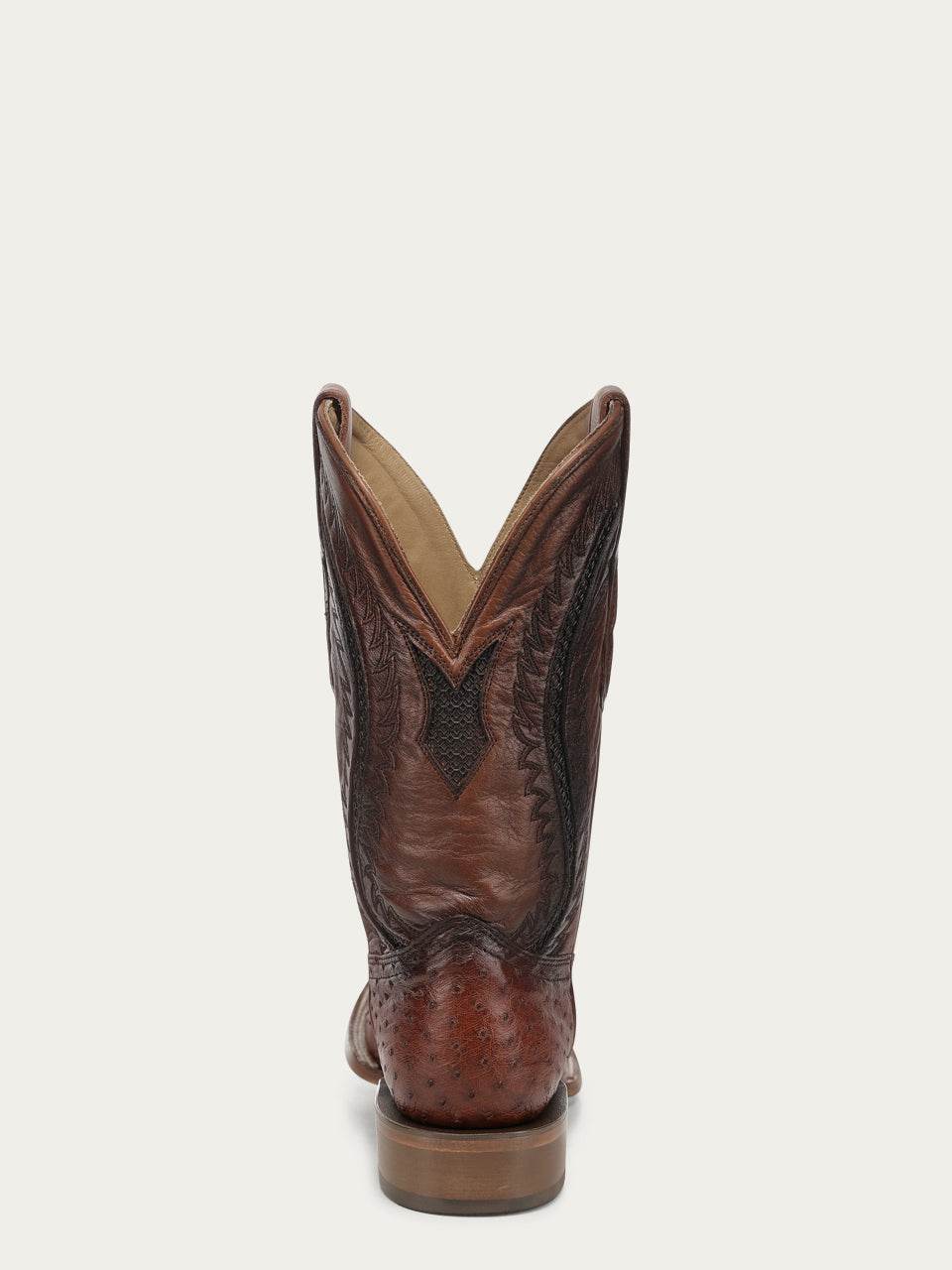 Men's Corral Cognac Genuine Full Quill Ostrich Boots with Inlay & Embroidery