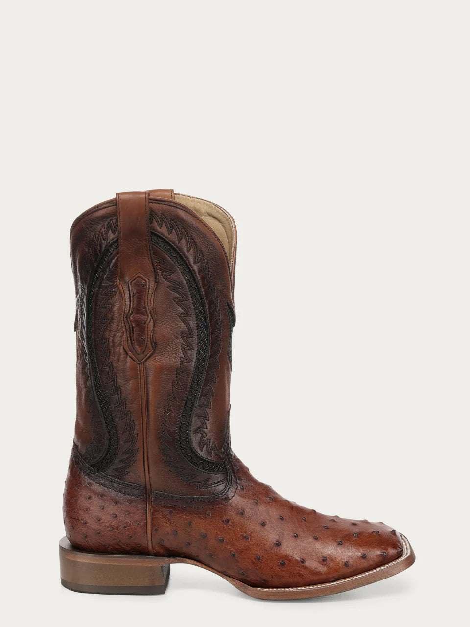 Men's Corral Cognac Genuine Full Quill Ostrich Boots with Inlay & Embroidery