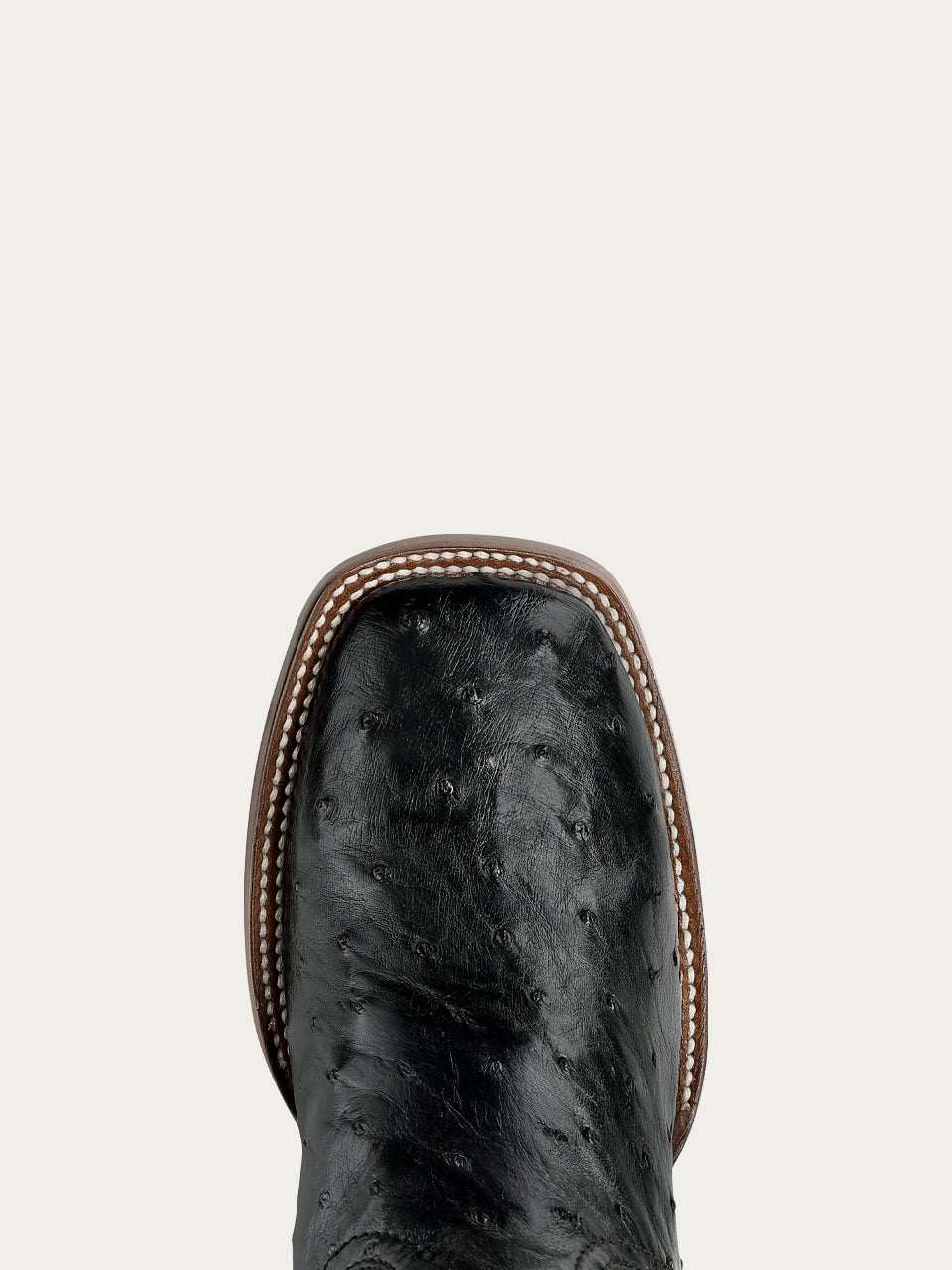 Men's Corral Black Genuine Ostrich Boots with Inlay & Embroidery