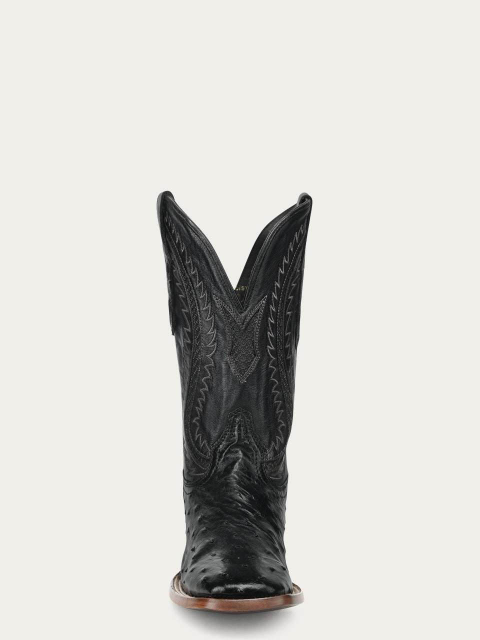 Men's Corral Black Genuine Ostrich Boots with Inlay & Embroidery