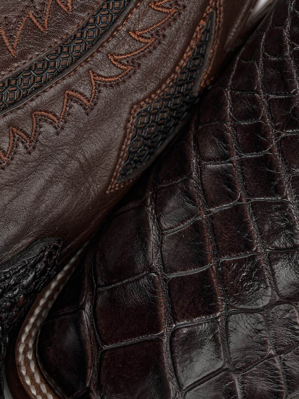 Men's Corral Brown Genuine American Alligator Boots with Inlay & Embroidery