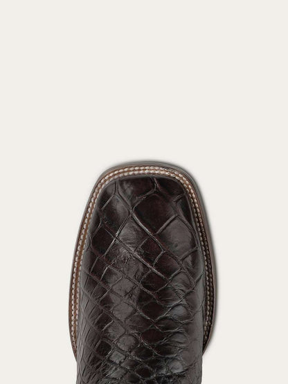 Men's Corral Brown Genuine American Alligator Boots with Inlay & Embroidery
