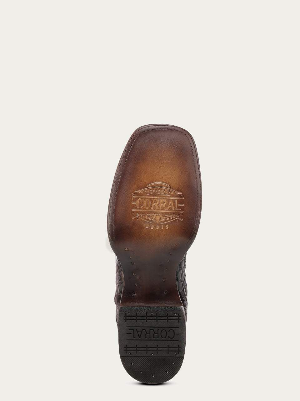 Men's Corral Brown Genuine American Alligator Boots with Inlay & Embroidery