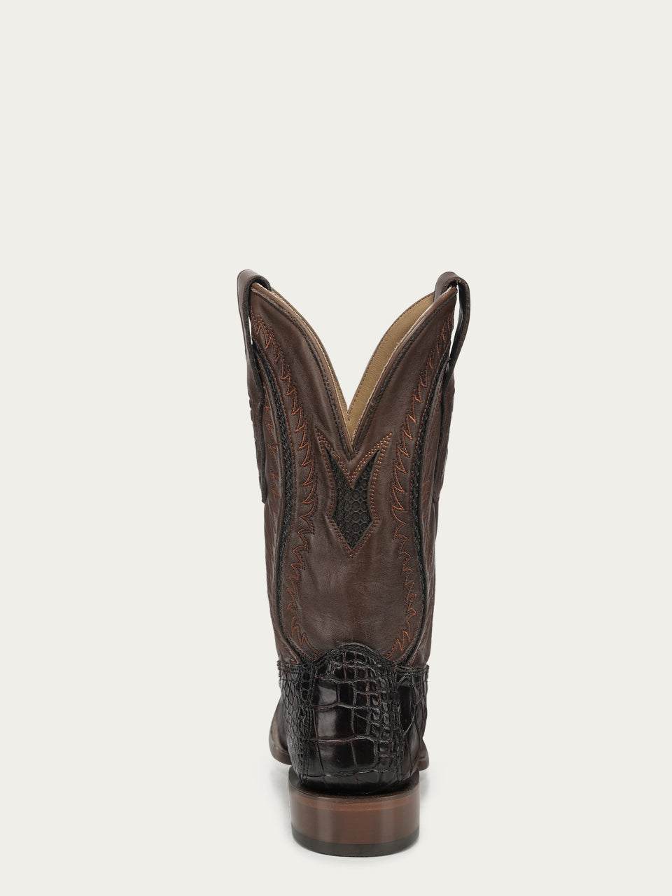 Men's Corral Brown Genuine American Alligator Boots with Inlay & Embroidery