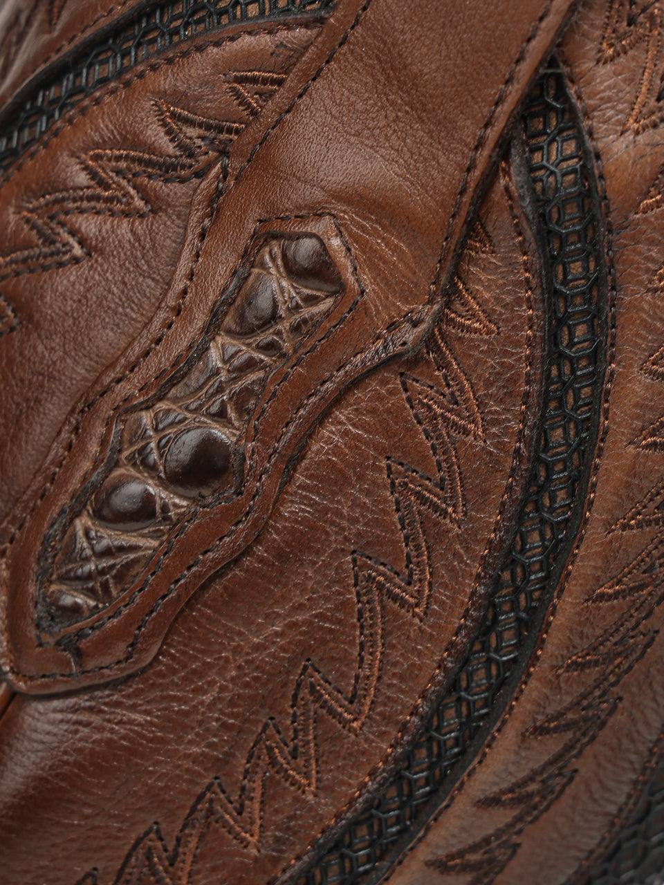 Men's Corral Honey Genuine American Alligator Boots with Embroidery