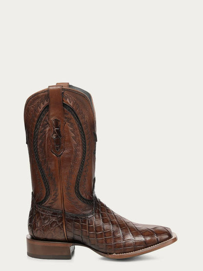 Men's Corral Honey Genuine American Alligator Boots with Embroidery
