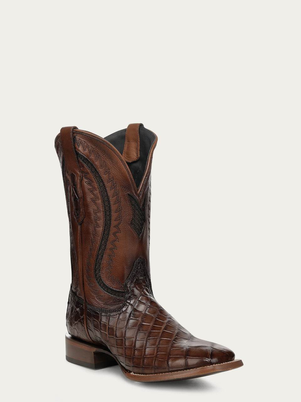 Men's Corral Honey Genuine American Alligator Boots with Embroidery