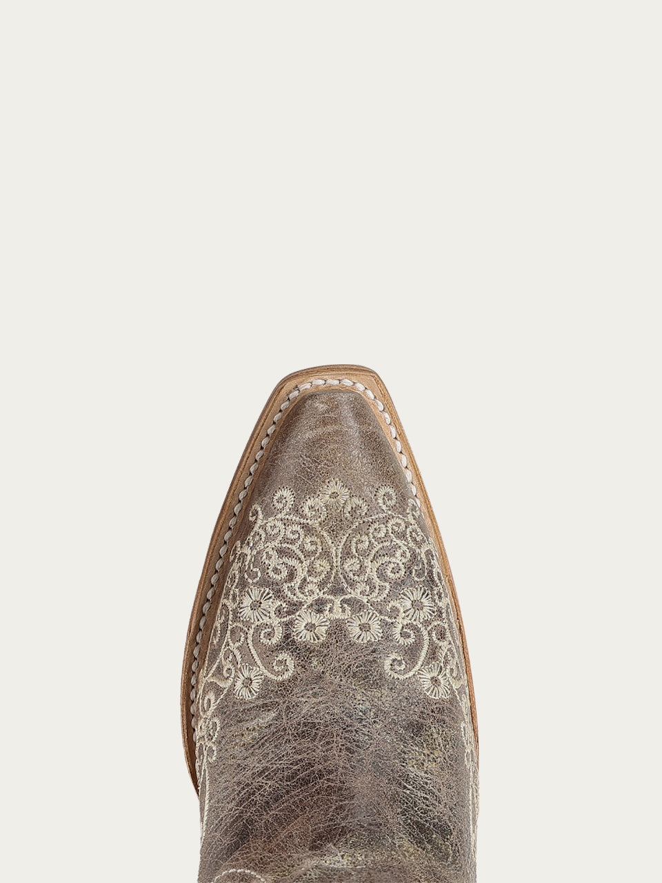 Women's Corral Tobacco Genuine Leather Boots with Floral Embroidery Tall Top