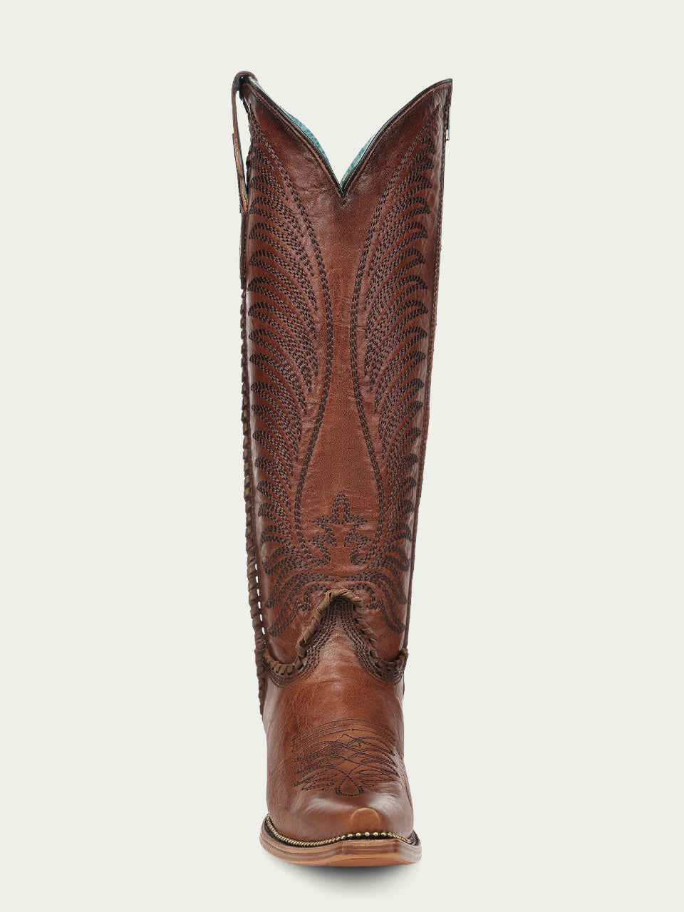 Women's Corral Honey Genuine Leather Boots with Embroidery & Woven & Metallic Welt Tall Top