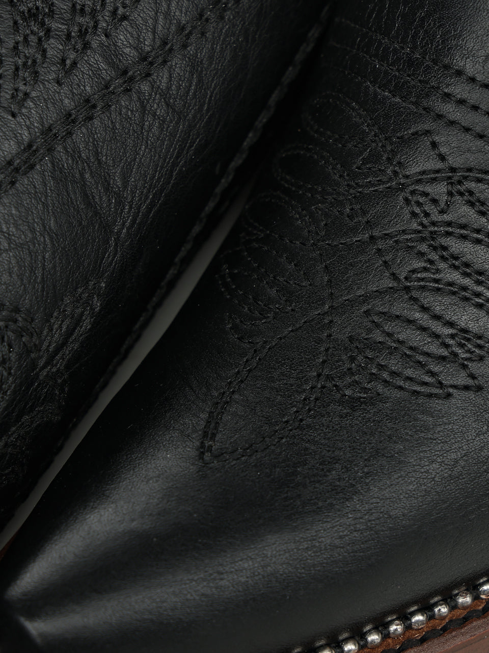 Women's Corral Black Genuine Leather Boots with Embroidery & Woven & Metallic Welt Tall Top