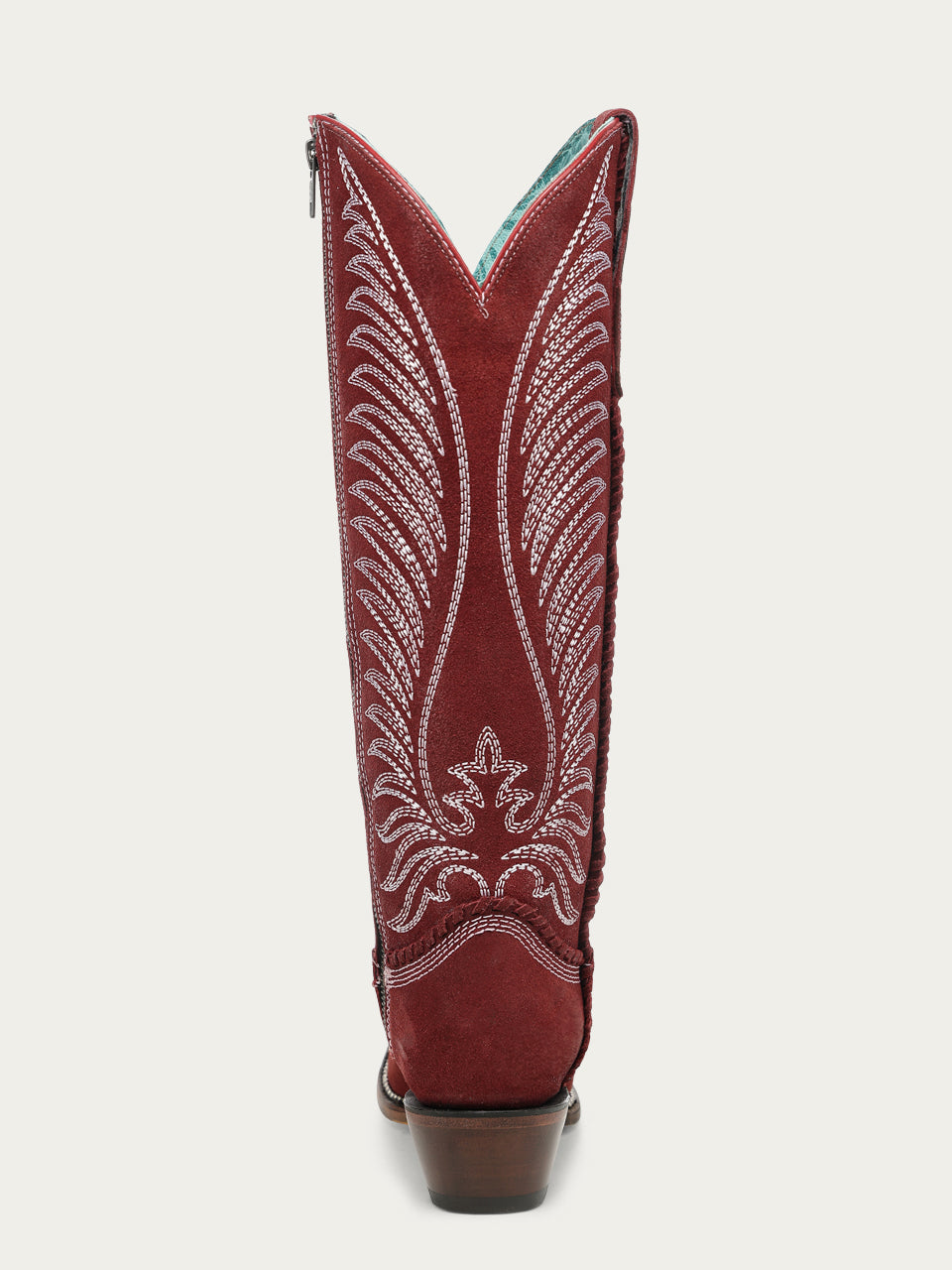 Women's Corral Wine Genuine Leather Boots with Embroidery & Woven & Metallic Welt Tall Top