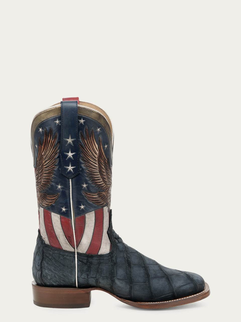 Men's Corral Boots Liberty Eagle Blue Genuine American Alligator Boots Handmade
