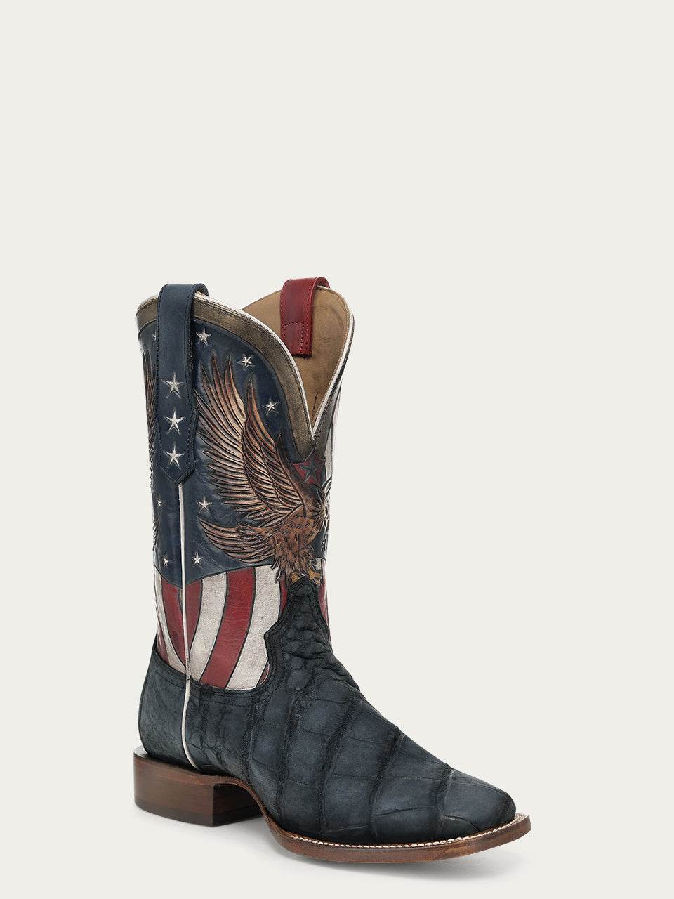 Men's Corral Boots Liberty Eagle Blue Genuine American Alligator Boots Handmade