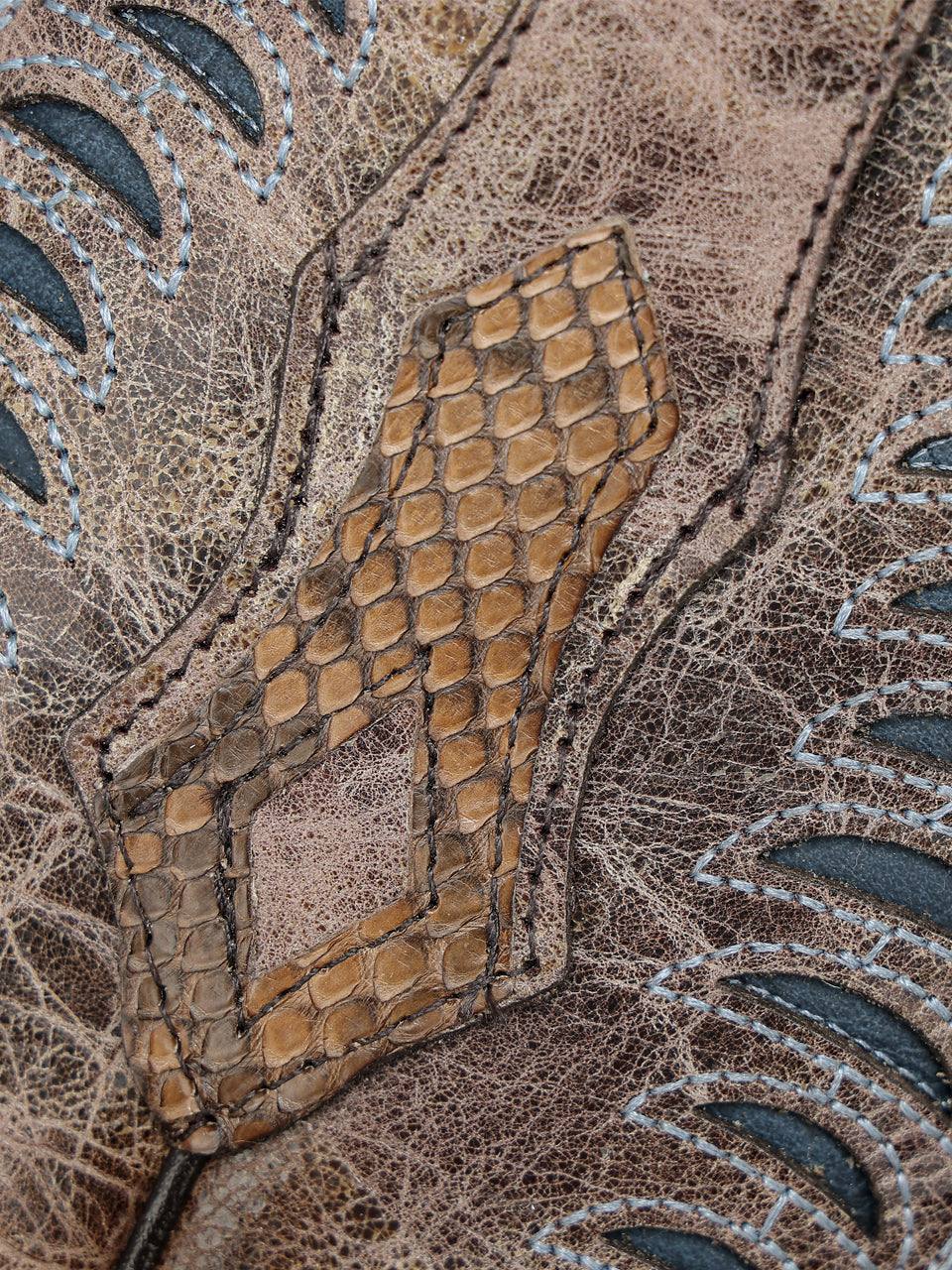 Men's Corral Honey Genuine Python Boots with Inlay & Embroidery