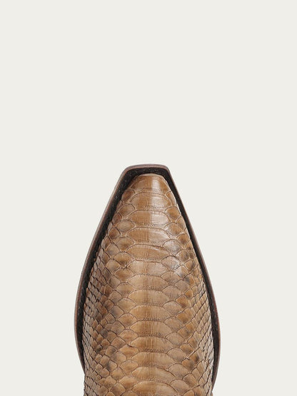 Men's Corral Honey Genuine Python Boots with Inlay & Embroidery