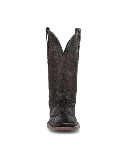 Men's Corral Chocolate Genuine Python Boots with Patchwork & Embroidery