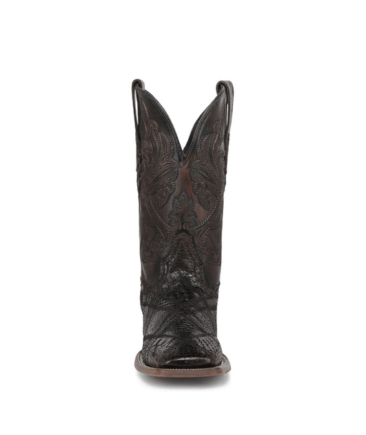 Men's Corral Chocolate Genuine Python Boots with Patchwork & Embroidery