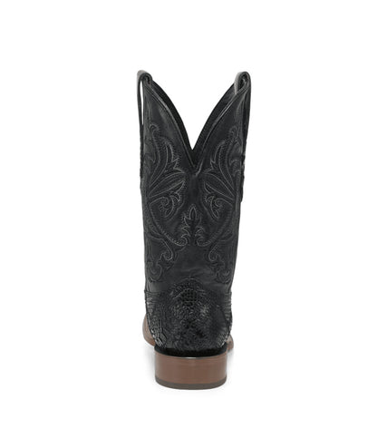 Men's Corral Black Genuine Python Boots with Patchwork & Embroidery
