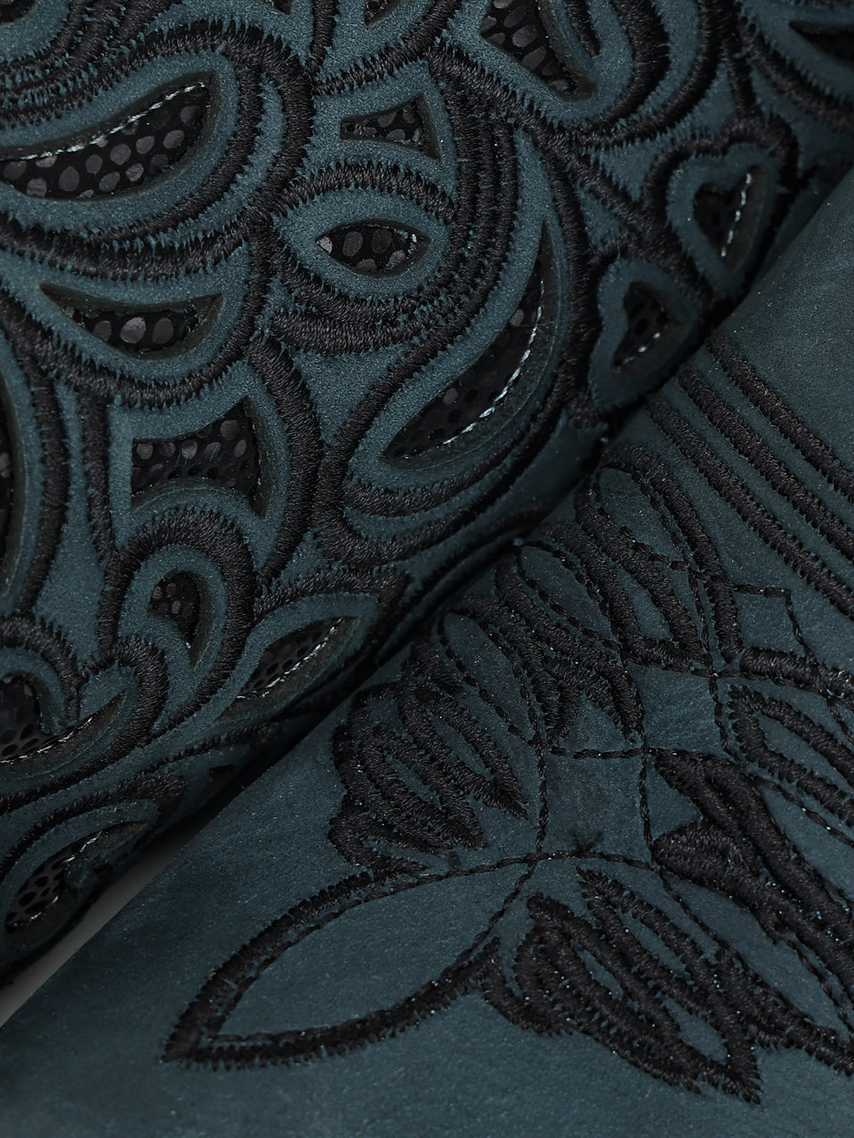 Women's Corral Blue Genuine Leather Boots with Inlay & Flowered Embroidery