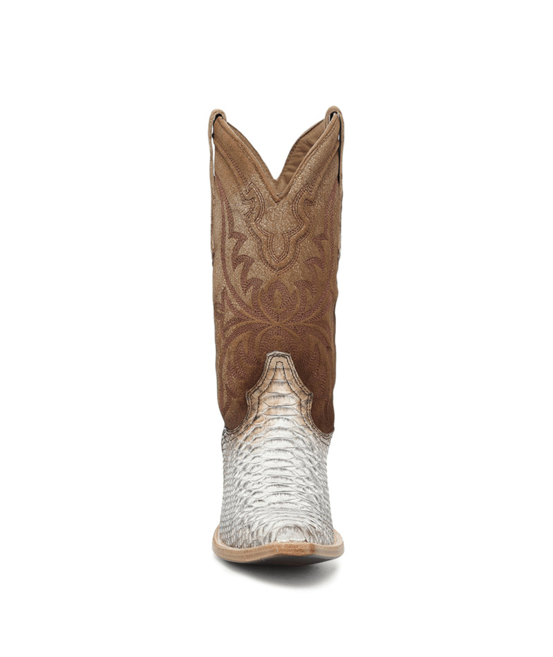 Men's Corral Natural Genuine Python Boots with Embroidery