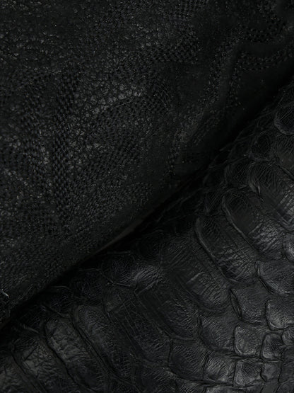Men's Corral Black Genuine Python Boots with Lamb Embroidery Cowboy Boot