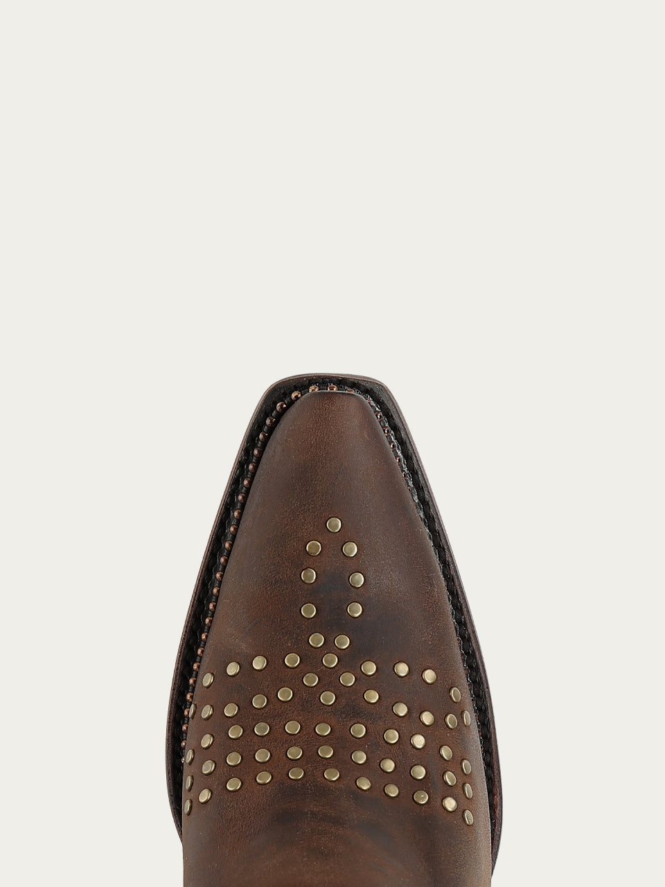 Women's Corral Brown Genuine Leather Boots with Skull Desing Studs & Welt Metallic