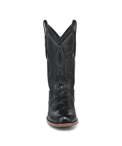Men's Corral Black Genuine American Alligator Boots with Inlay & Embroidery