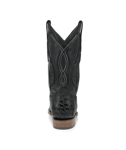 Men's Corral Black Genuine American Alligator Boots with Inlay & Embroidery