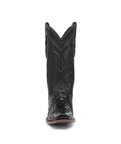 Men's Corral Black Genuine Full Quill Ostrich Boots with Inlay & Embroidery