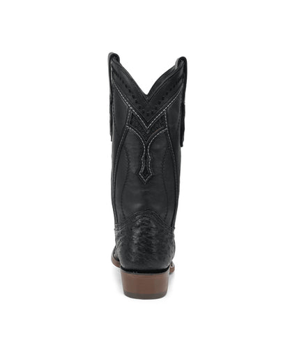 Men's Corral Black Genuine Full Quill Ostrich Boots with Inlay & Embroidery