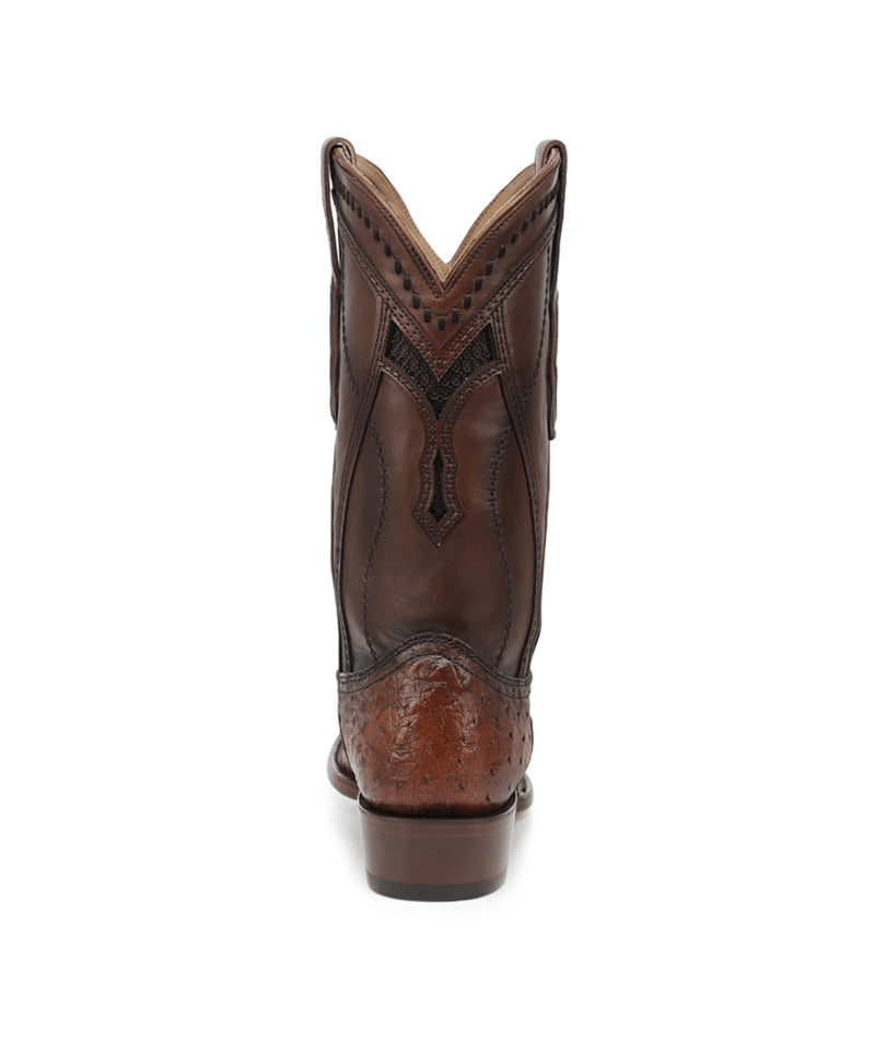 Men's Corral Honey Genuine Full Quill Ostrich Boots with Inlay & Embroidery